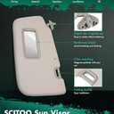SCITOO Gray Left Driver Side Auto Sun Visor Assembly fit for 2008-2014 for Subaru Impreza Without Sunroof