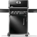 Napoleon Rogue 425 Propane Gas Grill with Range Side Burner, Black, 3 Stainless Steel Main Burners, Durable Grilling Power