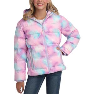 Eddie Bauer Girls' Winter Jacket - Heavyweight Quilted Down Jacket - Insulated Hooded Outerwear Coat for Girls Size 14-16, Pastel Lilac