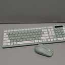 Wireless Keyboard and Mouse Combo, Full-Sized Wireless Keyboard and Adjustable DPI Mouse, 2.4GHz USB Receiver, Silent Keyboard and Mouse for PC, Windows, MAC, Desktop, Laptop (Avocado Green)