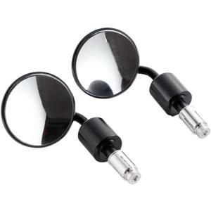 Rearview Mirrors Motorcycles Universal Handle Bar End 7/8" Rear View Mirror Black Aluminum Round Handlebar Side View Mirror