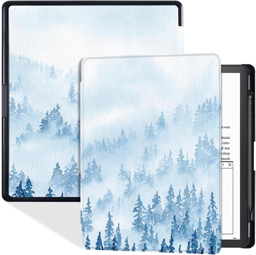 BOZHUORUI Case for 10.2" Kindle Scribe 2022/2024 Tablet - Slim Lightweight PU Leather Book Folio Cover with Pen Holder & Auto Sleep/Wake (Forest)