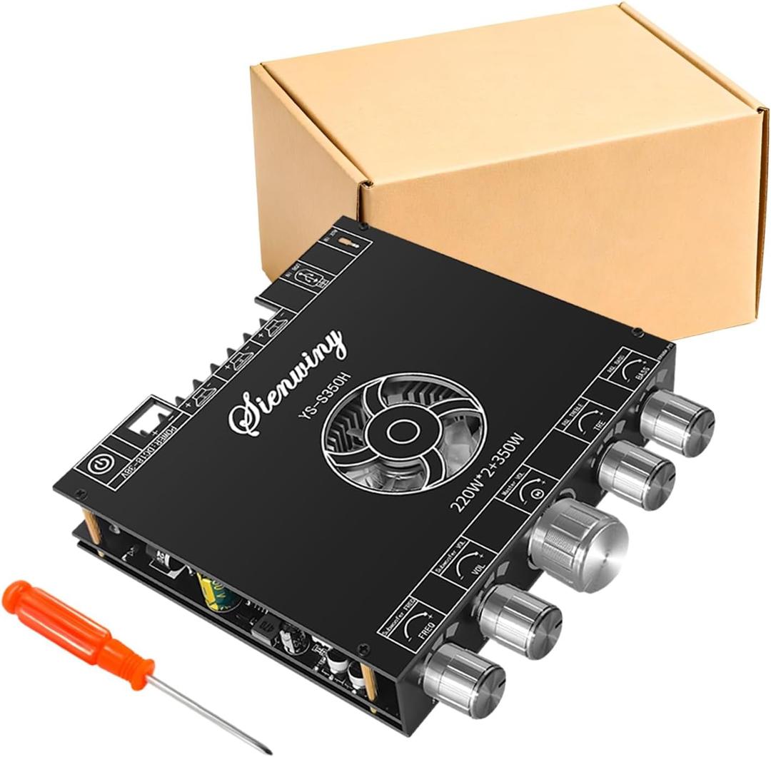 S350H 2.1 Channel Amplifier Board,220W+220W+350W Power Output, 5.1 Amplifier Board DC18-38V TPA3251 AMP Board BT/AUX/USB Input for DIY Wireless Speakers for DIY Wireless Speakers