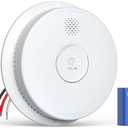 Jemay Smoke Detector, Photoelectric Smoke Alarm with 9V Backup Battery, Hardwired Interconnected Smoke Detector, Fire Alarm with Test/Silence Button for Home, 1 Pack