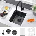 13 Black Bar Sink Undermount-VASOYO 13x15 Inch Undermount Bar Sinks Small Kitchen Sink for Bar Prep, Outdoor, Rv, 16 Gauge Stainless Steel Single Bowl Kitchen Basin with Bottom Grid