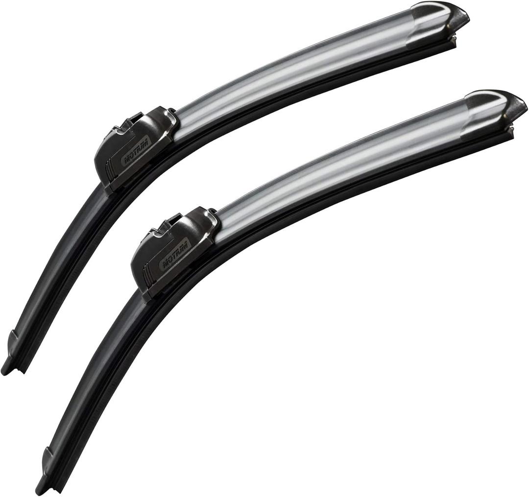 MOTIUM OEM QUALITY Premium All-Season Windshield Wiper Blades (17"+17" pair for front windshield)