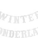 2 x Silver Winter Wonderland Banner Christmas Winter Wonderland Garland Banner for Winter wonderland Christmas Party Decorations