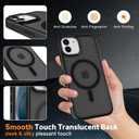 PinLiSheng Magnetic for iPhone 12 Mini Case [Metal Camera Frame&Buttons] [Mil-Grade Drop Protection] Shockproof Slim Translucent Matte Protective Phone Case, Black