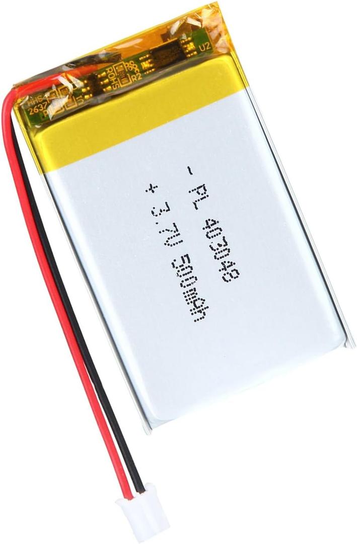 403048 3.7V Lipo Battery 500mAh 403048 Rechargeable Lithium Polymer Battery Pack with JST PH2.0mm Connector for Electronic Device