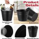 Didaey 6 Pcs Metal Beer Bucket Bulk Ice Bucket Ice Pails with Handle Champagne Soda Party Beverage Chiller for Summer Picnic Pool Wedding Party Supplies Wine Champagne Bar (9.1 x 7.1 x 6.7, Black)