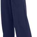 ANRABESS Women Asymmetric High Waist Wide Straight Leg Sweatpants with Pockets 2024 Fall Trendy Sweat Jogger Pants (Large, Navy Blue)