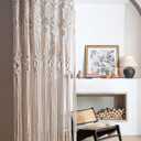 koyoyo Macrame Doorway Curtain Large Wall Hanging Tassels Room Divider for Closet Boho Window for Wedding Backdrops Art Decor Backyard Beige Betsy (50"W x 70"L (Pack of 1)