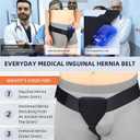 Hernia Belt For Men And Women - Uses Cold And Hot Compresses To Relieve Groin Pain And Prevent Left/Right Inguinal Hernias From Protruding, 1PCS Removable Compression Pads, Fits Scrotum And Femur Pre- Or Post-Surgery, Comfortable And Adjustable (Black 1 Compression Pads, 30-38 in)