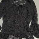 LOMON Women's Lace Long Sleeve Tops Going Out Mesh Sexy Bow Y2K Shirts Medium