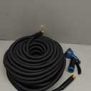 Garden Hose 100FT Non-Expanding, Lightweight Hose With 10-Function Nozzle, Leak-Proof No-Knot, Easy to Carry, Wear-Resistant, Sturdy 3/4GHT Flexible Water Hose for Outdoor (Black with Nozzle)