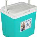 11Qt 19Qt Insulated Portable Cooler Leak-Proof Ice Chest Lunch Box Hard Coolers with Extra Ice Pack for BBQ, Camping, Pincnic (17qt, Green)