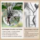 4 x Window Propagation Stations, Oblate Glass Terrariums Planter with Suction Cup Hook, Wall Hanging Planters for Hydroponics Plants, Home, Office, Bathroom, Living Room Decor, Gift for Plant Lovers (4)
