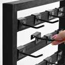 Ikee Design Wooden Jewelry Display Rack with 20 Removable Metal Hooks,Earring Card Display Stand,Jewelry Organizer,Earring Bracelet Organizer, Keychain Stand, Black Color
