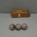 NIRMAN Decorative Balls Mango Wood for Centerpiece or Individual Use Ideal for Use in Living, Dining Room, Coffee Table (3" x 3" x 3"), (Set of 3)