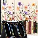 For iPad Pro 13 Inch Case M5 2025/M4 2024 - Smart Folio Cover (Auto Wake/Sleep) with Build-in Pencil Holder for Apple Tablet Soft PU Leather Cover for Women Girls,Painting Flowers (Bookshelf Floral)