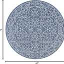 JONATHAN Y Vintage Filigree Indoor Outdoor Round Area Rug 4 Ft Navy/Gray, Charleston Textured Weave for Backyard, Patio, Porch, Easy-Cleaning, High Traffic, Pet-Friendly, Non-Shedding (SMB106D-4R)
