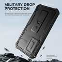 Dexnor for Samsung Galaxy A36-5G Case, [2 Front Frame] [Built-in Magnetic Slide Camera Cover & Kickstand] Heavy Duty Protection Shockproof Phone Case with Screen Protector, 6.7 inch Black