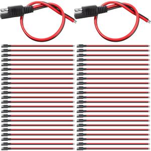Frienda 8 Pack 14 Awg SAE Connectors Cable 1 Feet SAE Extension Cable Compatible with 2 Pin Single Plug Disconnect, Power Automotive Extension Connectors for Motorcycles, Cars, Solar Panels, Chargers