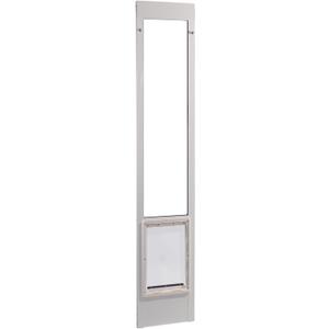 Ideal Pet Products Aluminum Pet Patio Door, Adjustable Height 77-5/8" to 80-3/8", Large 10-1/2" x 15" Flap Size, White