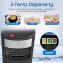 Hot & Cold Water Dispenser, Top Loading Water Cooler Dispenser for 3 or 5 Gallon Bottles, 3 Temperatures with Hot, Room & Cold Spouts, Child Safety Lock, Water Machine for Home/Office