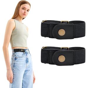 WERFORU No Buckle Stretch Side Belt For Women Elastic Belt for Jeans Pants Size: Pants Size 33"-50"