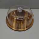 Acacia Wood Cake Stand with Lid - 12in Round Cake Holder, 2-in-1 Dessert Table Display Set & Charcuterie Board for Cheese, Chips & Dips, Nachos, Fruit Platter, Large Acrylic Cake Dome Cover