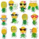 Xuhal 12 Pcs Pineapple Magnets Cruise Door Decorations Magnetic Tropical Pineapple Decals Decor Cruise Door Refrigerator Car Magnets Stickers for Cabin Summer Party Car Accessories