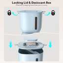 Automatic Cat Feeder and Water Dispenser FW1, Wire or Battery Cat Food Dispenser Timer Pet Feeder - Locking Lid, Desiccant Bag, Programmable Portion Control, 4 Daily Meals, 10s Voice Recorder-Blue