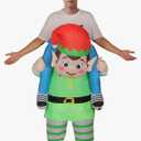 IHGYT HGYT Christmas Elf Inflatable Costume for Adults - Funny Blow Up Fancy Dress for Christmas Holiday Party