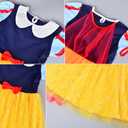 Joy Join Princess Costume Dress For Little Girls Birthday Party Dress Up With Gloves,Crown,Wand,Necklace 4-5 Years (4T 5T)