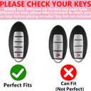 Key Fob Cover with Diamond Keychain Car Key Shell Compatible with Nissan Altima Rogue Sentra Pathfinder Frontier Maxima Titan Murano Kicks Juke Versa (5 Buttons-Purple Bowknot)