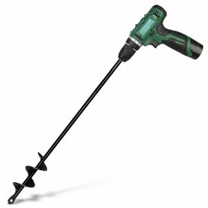 Auger Drill Bit for Planting 2"(D) x14.5(L), Garden Ground Earth Spiral Drill Bit with 3/8" Hex Drive, Post Hole Digger & Bulb Planter Tool
