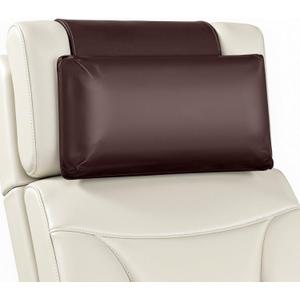 Leather Recliner Pillow, Adjustable Neck & Head Support Pillow, Pu Leather Non-Slip Headrest for Recliner Chair, Couch, Office Chair, Sofa (Coffee)