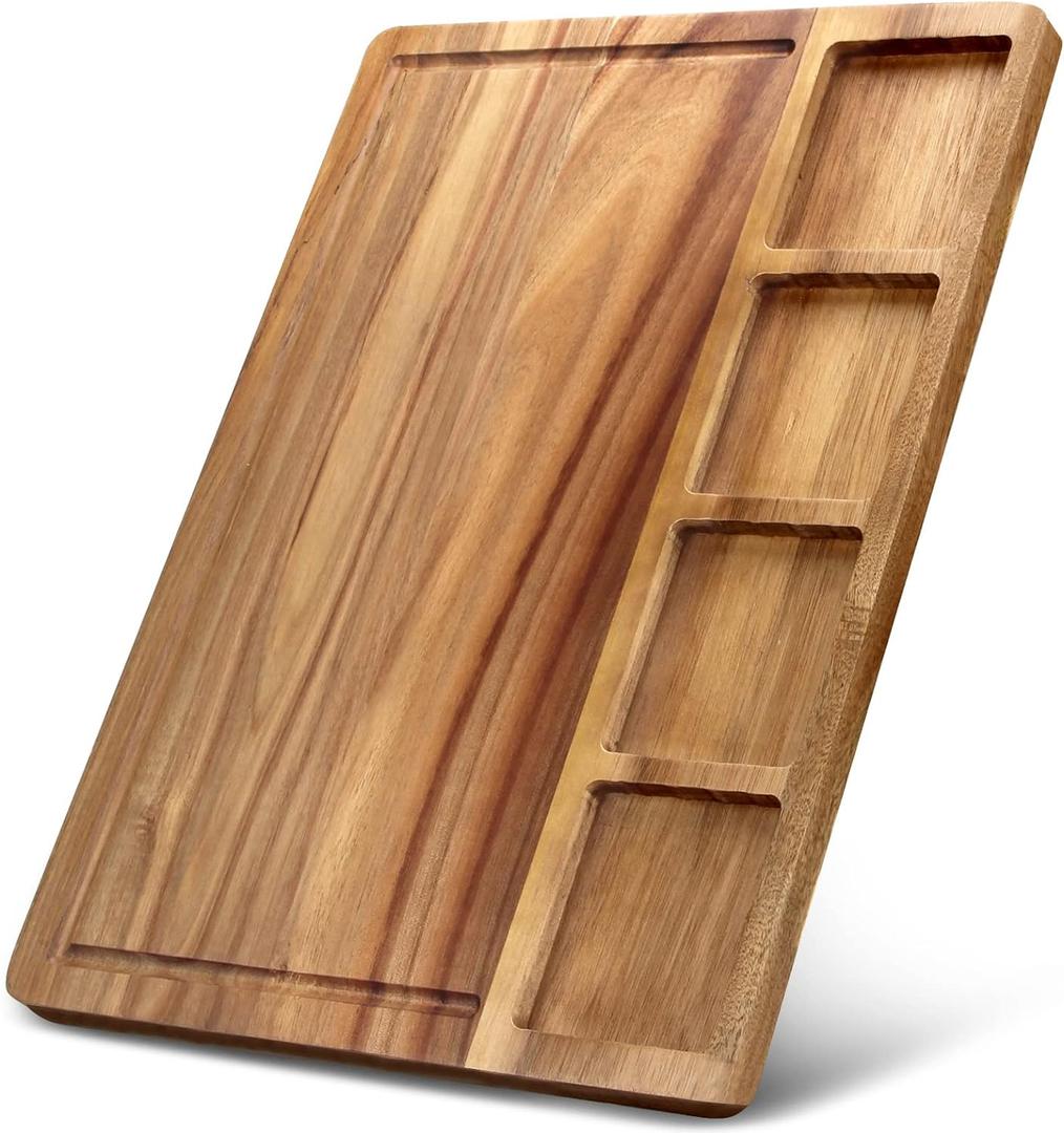 Large Acacia Wood Cutting Board with Containers for Kitchen Simple Charcuterie Board Wooden Serving Cheese Board Meats Platter Dessert Fruit Charcuterie Party Butcher Block Chopping Board Large Acacia Wood Cutting Board with Containers for Kitchen Simple Charcuterie Board Wooden Serving Cheese Board Meats Platter Dessert Fruit Charcuterie Party Butcher Block Chopping Board