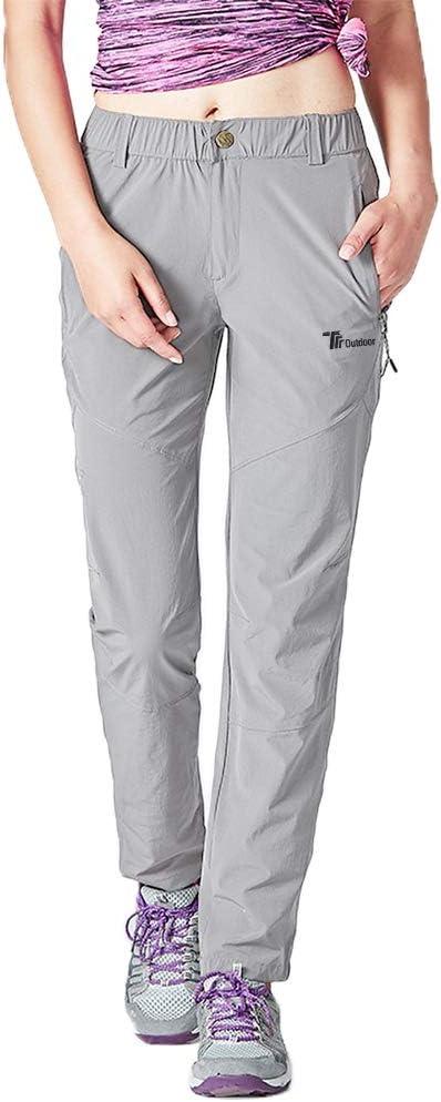 Rdruko Women's Hiking Pants Lightweight Quick Dry Water Resistant Outdoor Travel Fishing Pants with Pockets XS