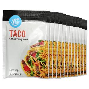 Happy Belly Regular Taco Seasoning Mix, 1.25 ounce (Pack Of 12) BB Date Feb 26, 2028