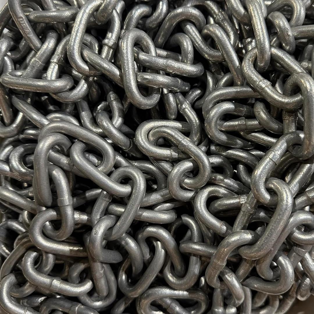 Made in USA 1/4" G43 High Test Chain NACM, Anchor Chain WLL 2,600 lb, Thick Hot Dipped Galvanized, Multiple Length Avaliable (20ft)