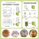 Hamster Water Bottle with Magnetic Stents, Water Bottle Holder for Glass Tanks, Suitable for Syrian Dwarf Hamsters Gerbils Mice Rats Degus (Green, 7 oz (Magnetic-Mounted))