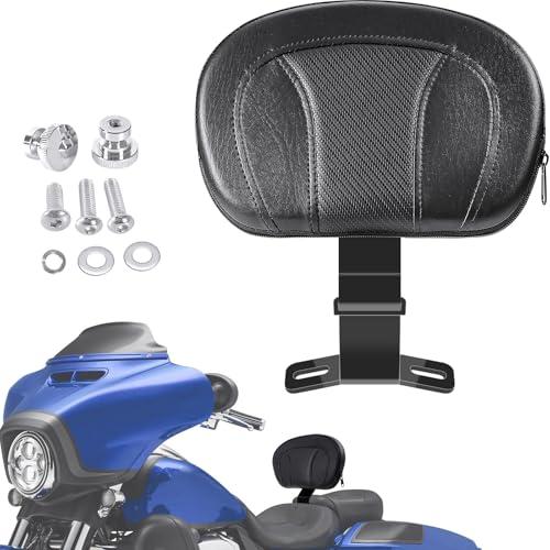 Adjustable Rider Backrest for Touring 2009-later, Motorcycle Front Driver Back Rest Pad Kit for Harley Davidson CVO Street/Road/Electra Glide Road King Ultra Limited FLHR FLTRX FLHX FLHT Accessories