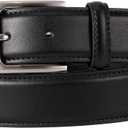 VATAN Men's Genuine Leather Dress Belts, Handmade Classic Every Day Leather Jeans Belt for Men Work Business Casual (Black, M)
