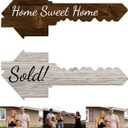 Real Estate Sold Sign | Extra Large Key Shaped | Double Sided | Real Estate Photo Props for Agents and New Home Owner | Closing Gifts for Buyers & Realtor Agent Gift (HomeSweetHome/Sold)