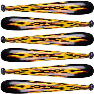 ArtCreativity Inflatable Flame Baseball Bats for Kids, Set of 6, 40 Inch Durable Inflates, Cool Sports Birthday Party Favors, Decorations, and Supplies, Carnival Party Prizes