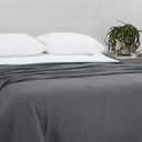 HILLFAIR 100% Combed Cotton Blanket Queen Size Bed Blanket Warm Soft All Season Breathable Lightweight Summer Blankets Waffle Weave Home Decor Bed Blanket- Grey Queen Bed Cotton Blankets/Bedcover (Queen (90"x90"))