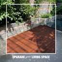 Premium Acacia Wood Interlocking Deck Tiles, 12"x12"x0.9" Outdoor Patio Flooring, Waterproof All-Weather Use, 9 PCS, Dark Brown Striped Pattern