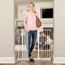 Regalo Safety 36" Extra Tall and 49" Wide Baby Gate for Doorways & Bottom of Stairs, Pressure Mounted Walk Through Baby Gate for Toddlers & Pets, Tested & Safe, American Designed, American Owned (White)